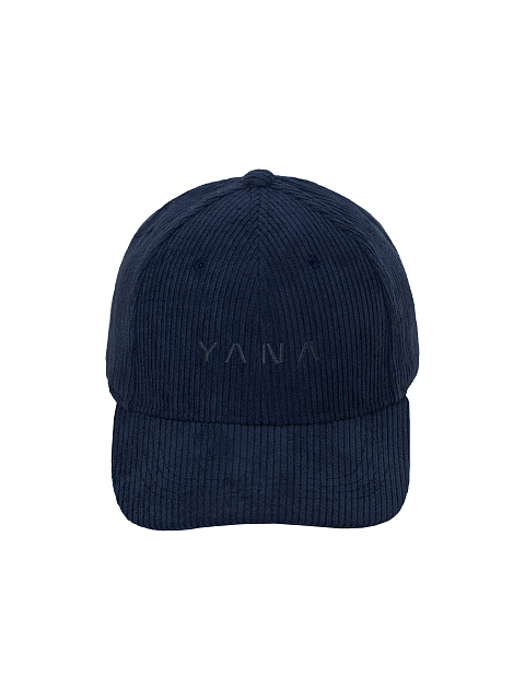 Dark blue corduroy cap with Yana embroidery, 2 Dark blue corduroy cap with Yana embroidery, 2