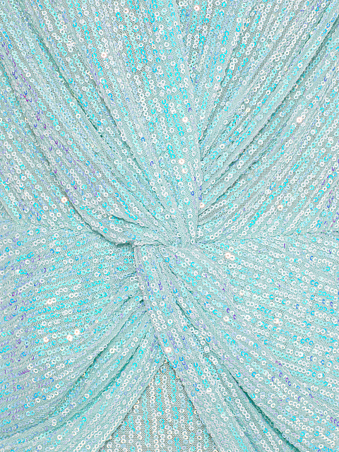 Light Blue Sequin Draped Mini Dress, 3