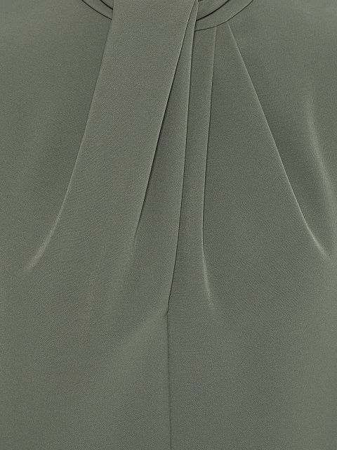 Gray-green Midi Dress With Mink Fur, 3