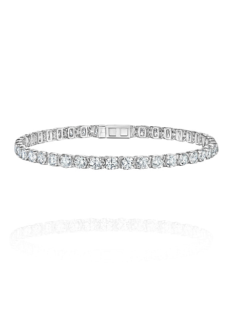 White gold bracelet with round-cut diamonds , 1