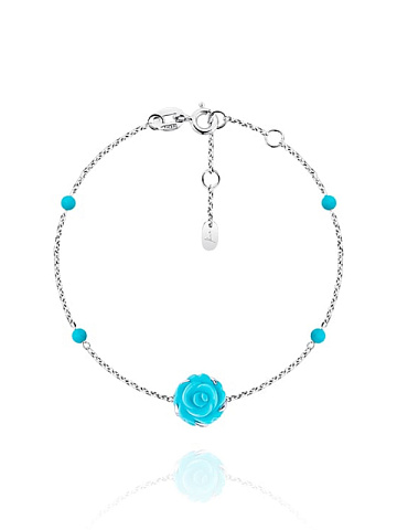 White Gold & Turquoise Rose Bracelet, 1