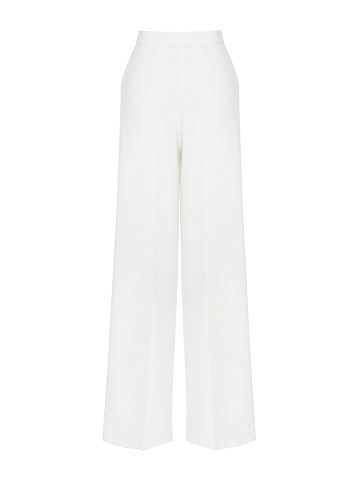 Wide White Viscose Trousers, 2