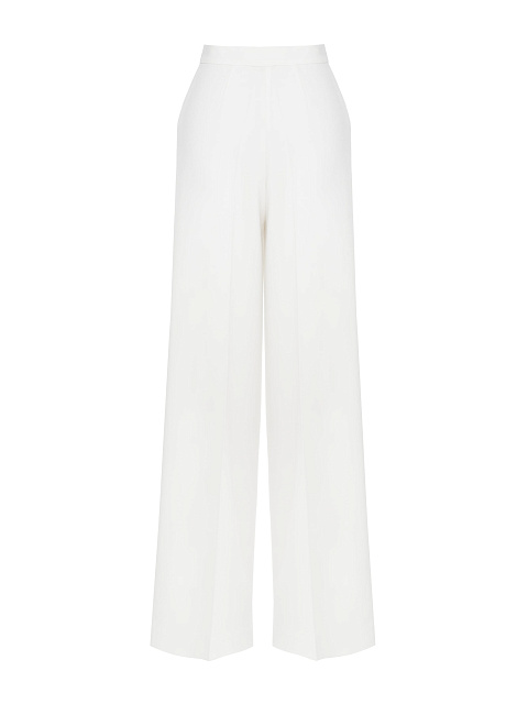 Wide White Viscose Trousers, 2