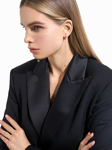 Long yellow gold earrings with citrine beads, 2