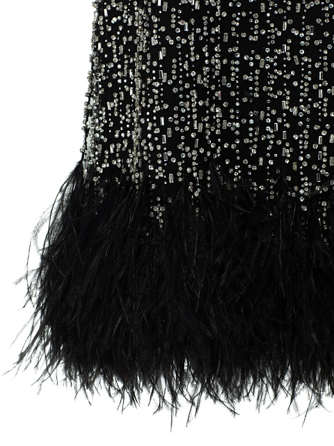 Mini dress with crystals and feathers, 9
