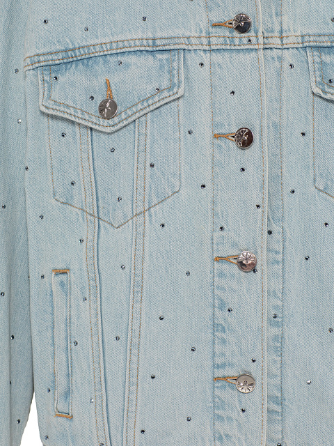 Light Blue Denim Jacket with Crystals, 3 Light Blue Denim Jacket with Crystals, 3