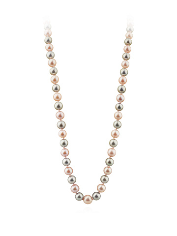 Necklace with pink and blue sea pearls, 1