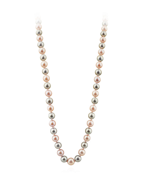 Necklace with pink and blue sea pearls, 1