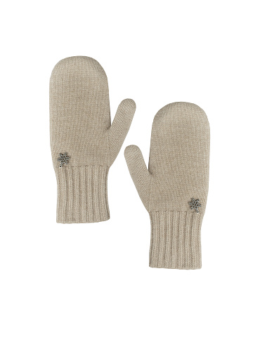 Beige Cashmere Mittens, 1