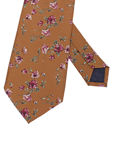 Light Brown Floral Print Tie, 3