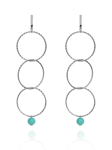 Silver & Amazonite Beads Earrings, 1