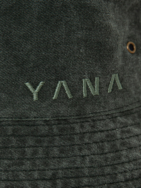 Dark Green "Yana" Embroidery Cotton Bucket Hat, 3