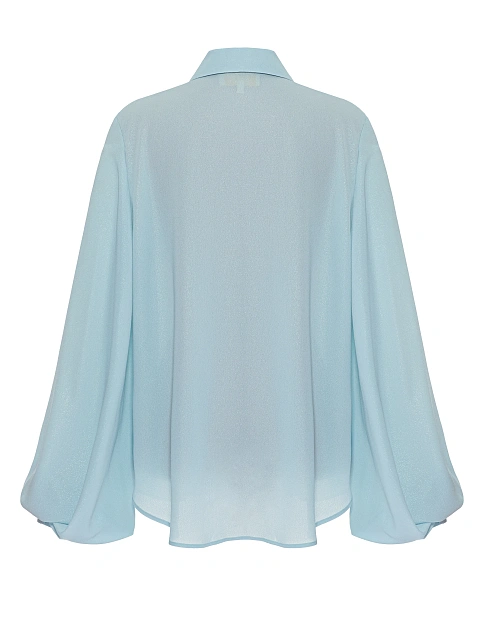 Light Blue Lurex Crepe Rayon Blouse, 2
