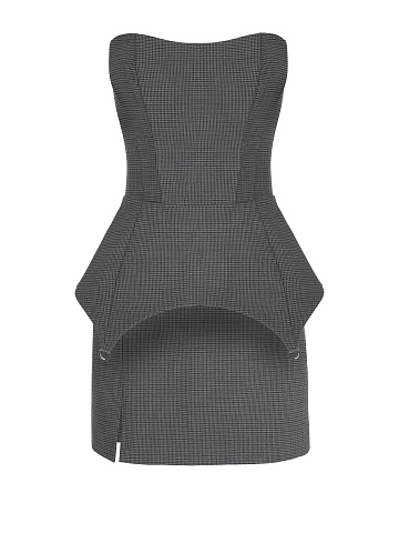 Dark Grey Houndstooth Corset & Skirt, 1