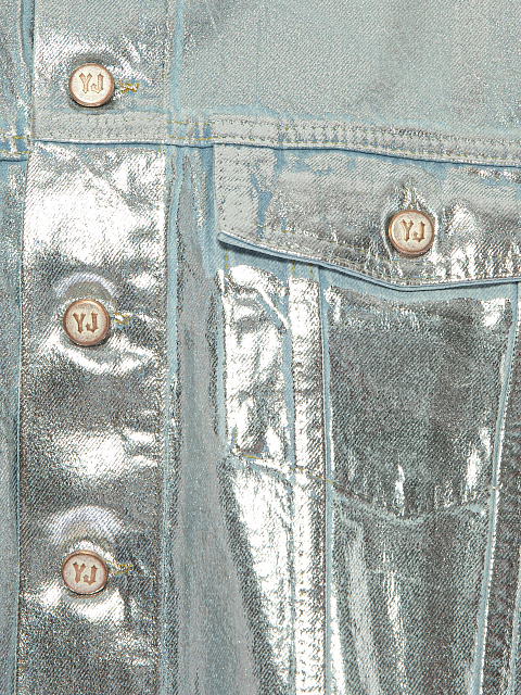 Silver Plated Light Blue Denim Jacket, 3 Silver Plated Light Blue Denim Jacket, 3