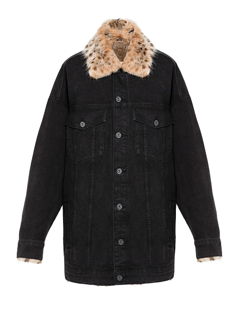 Black Denim & Bobcat Long Jacket, 1