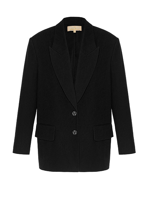 Black Oversized Cotton Jacket, 1