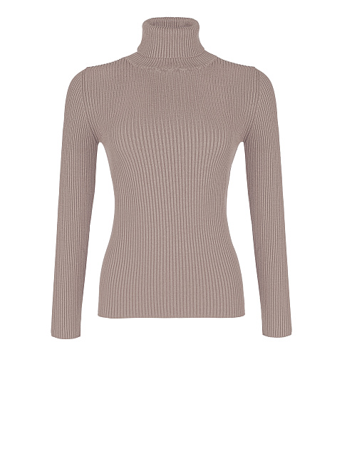 Light brown ribbed knit turtleneck, 1 Light brown ribbed knit turtleneck, 1