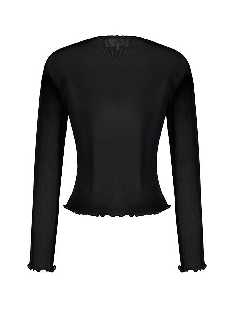 Black Rhinestones Rose Mesh Longsleeve, 3