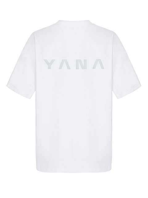 Men's White Back Print Cotton T-shirt, 2