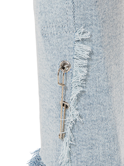 Light Blue Washed Denim Bolero Jacket, 4