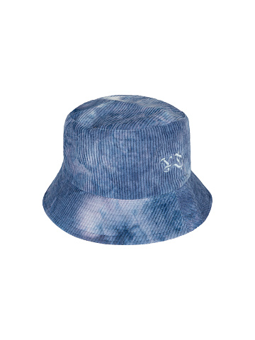 Blue Tie-dye & Light Blue Embroidery Corduroy Bucket Hat, 1