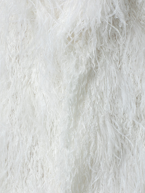 White fur coat with feathers, 3 White fur coat with feathers, 3