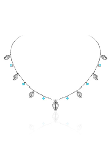 White gold necklace with shell-shaped pendants, 1