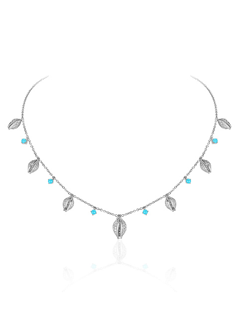 White gold necklace with shell-shaped pendants, 1