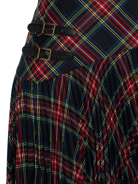 Blue & Red Checked Vest & Skirt, 5