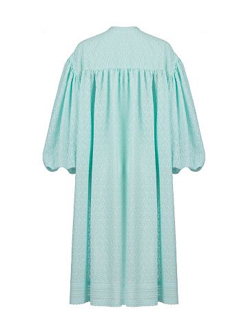 Mint Green Lace Cotton Shirt Dress, 2