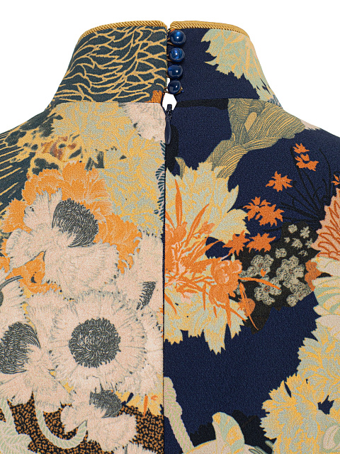 Navy Blue Floral Print Midi Dress, 8 Navy Blue Floral Print Midi Dress, 8