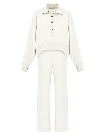 White "Yana" Embroidered Jersey Suit, 1