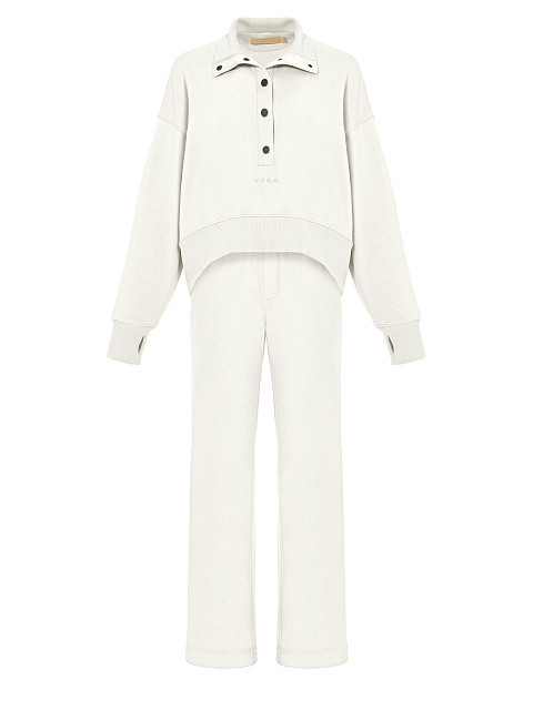White "Yana" Embroidered Jersey Suit, 1
