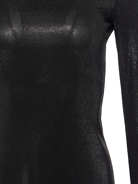 Black Rayon Lurex Maxi Dress, 3