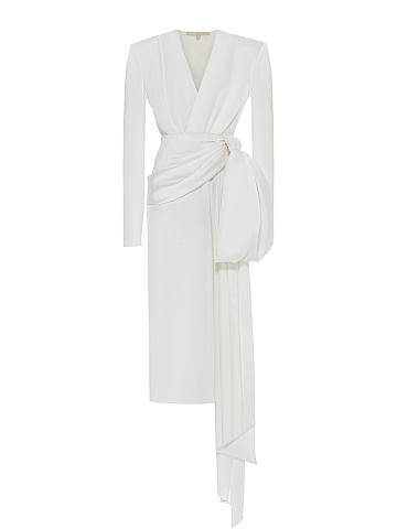 White midi dress with bow, 1