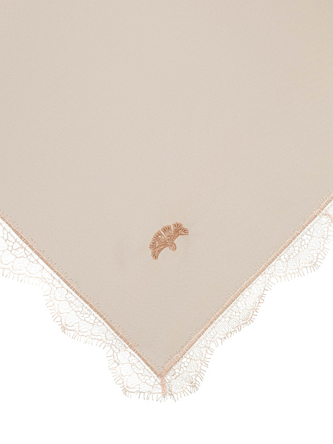 Powdery Chiffon Scarf with Lace, 2
