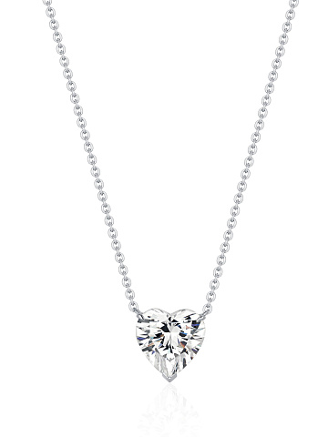 White gold necklace with a heart-cut topaz and rock crystal, 1