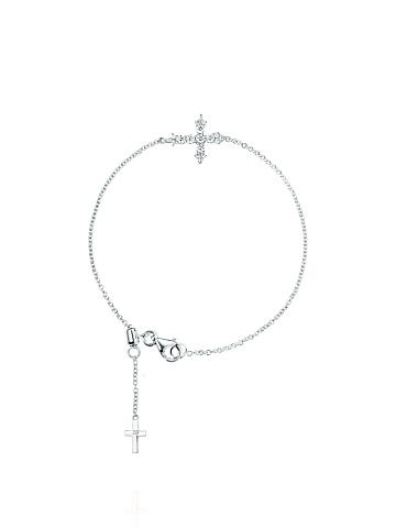 White gold bracelet with cross, 1 White gold bracelet with cross, 1
