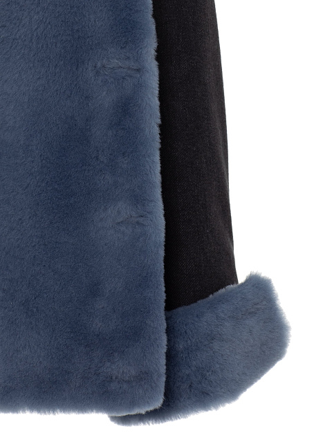 Black Denim Shearling Jacket, 4