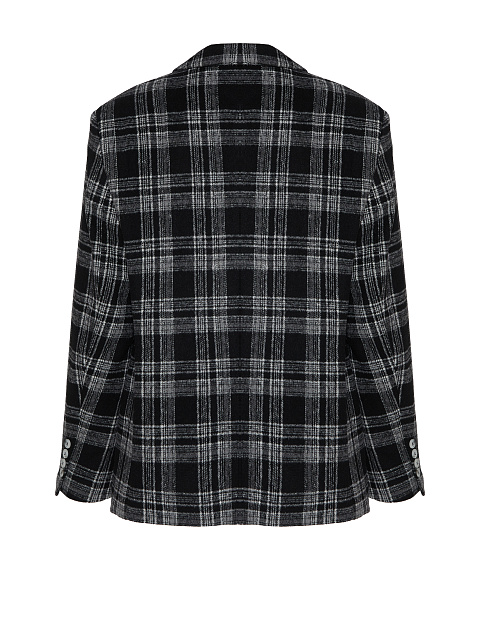 Black oversized blazer in white check, 2