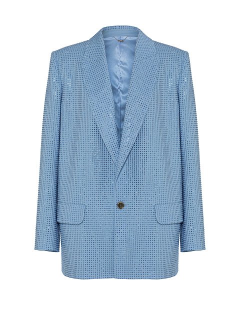 Blue Suiting Jacket With Crystals, 1 Blue Suiting Jacket With Crystals, 1
