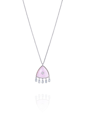 White Gold & Opal & Diamond Necklace, 1