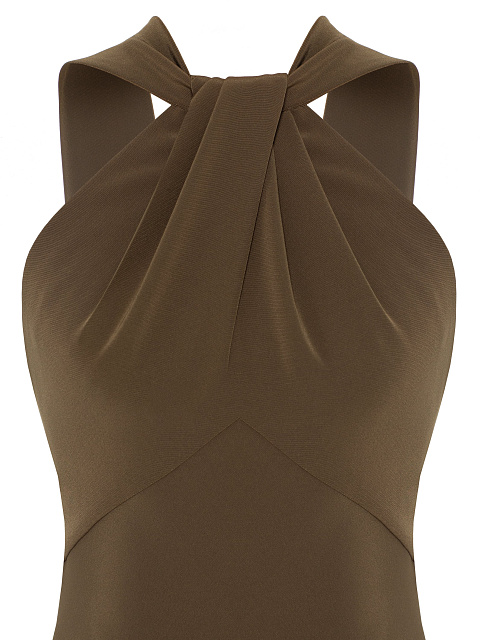 Khaki Silk Maxi Dress, 3