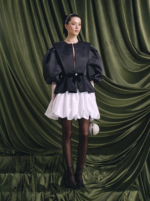 White taffeta balloon skirt, 8