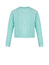 Детский бирюзовый хлопковый свитер с косами Детский бирюзовый хлопковый свитер с косами