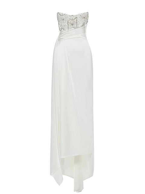 White maxi dress with embroidery, 1