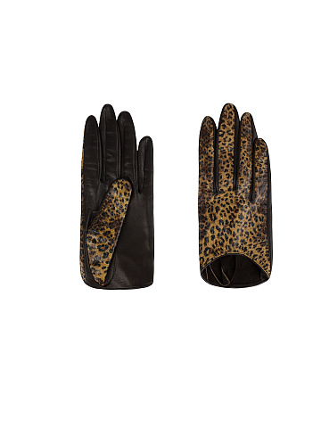 Leopard-Print Lambskin Gloves, 2