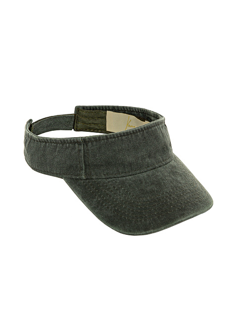 Green & Light Green Embroidery Denim Visor, 1