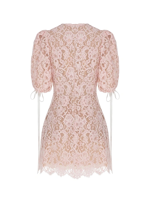 Light Pink Lace Mini Dress, 2
